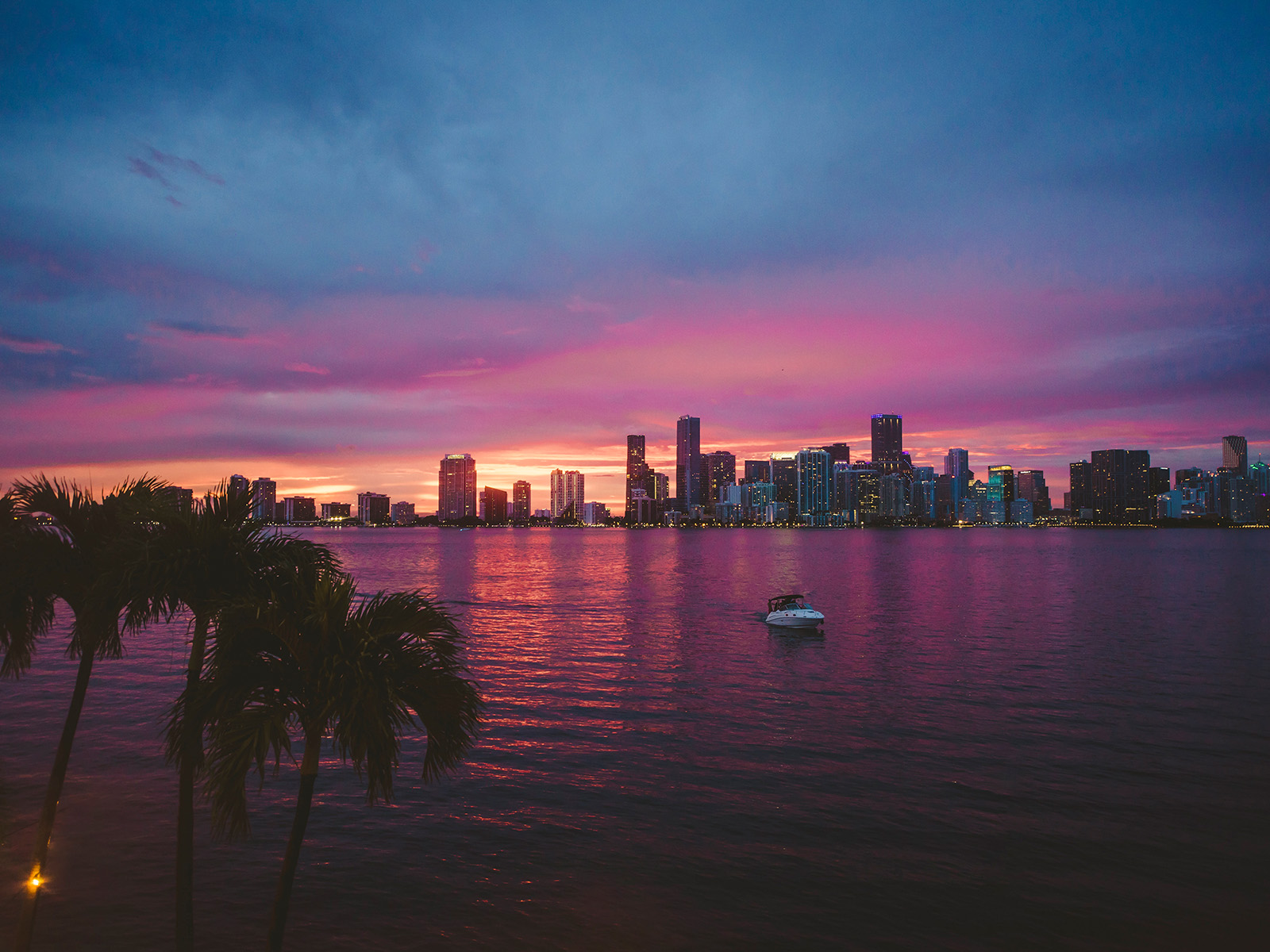 Miami skyline at night