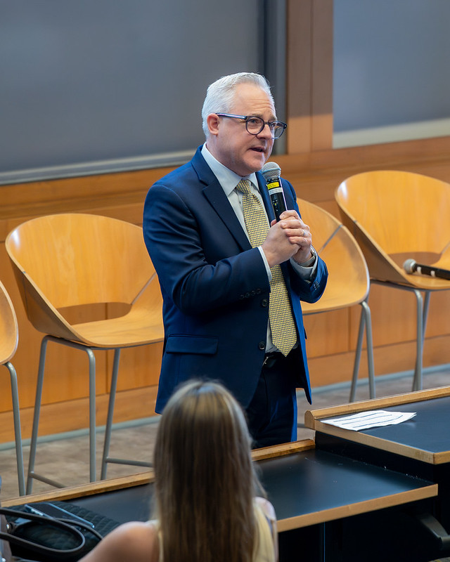 John Nykolaiszyn (left), director of the Office of Business Career Management at FIU Business