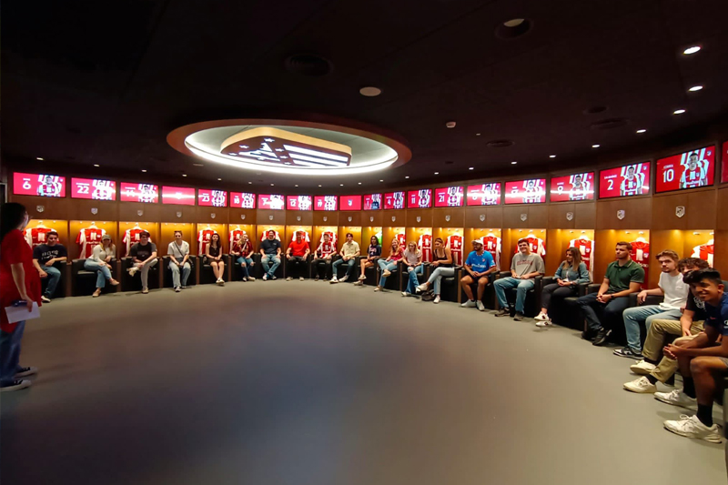 Students at the Metropolitano Stadium during White Week