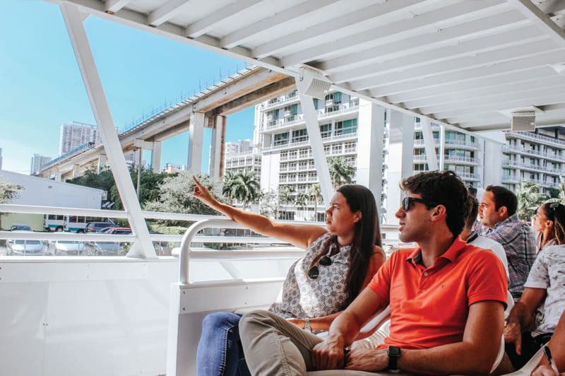 Real Estate students on the 2019 Miami River Property Development Boat Tour.