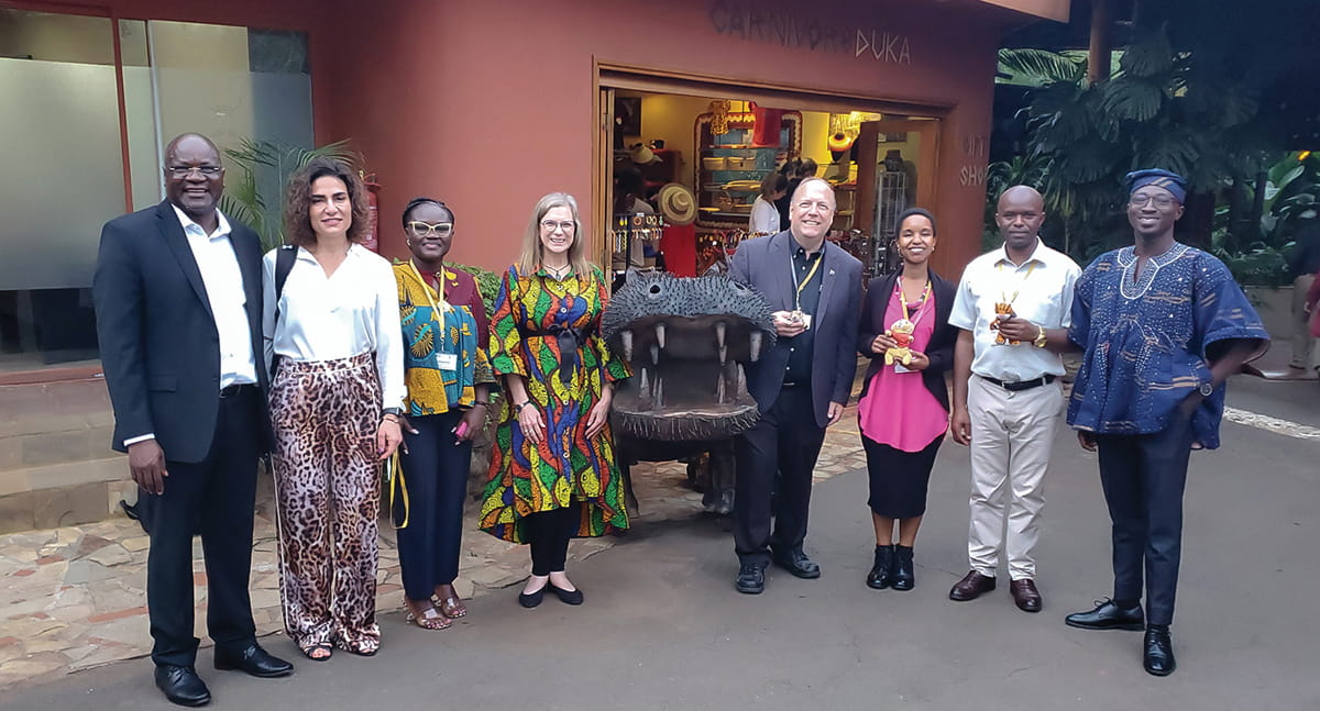 Professors and students at Carnivore restaurant in Nairobi during a research development workshop May 28 - 29, 2024.