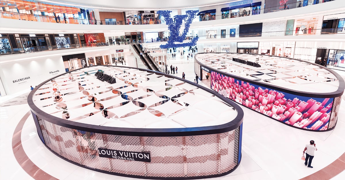 A Louis Vuitton pop-up shop at the Dubai Mall. Photo credit: edNurg – stock.adobe.com