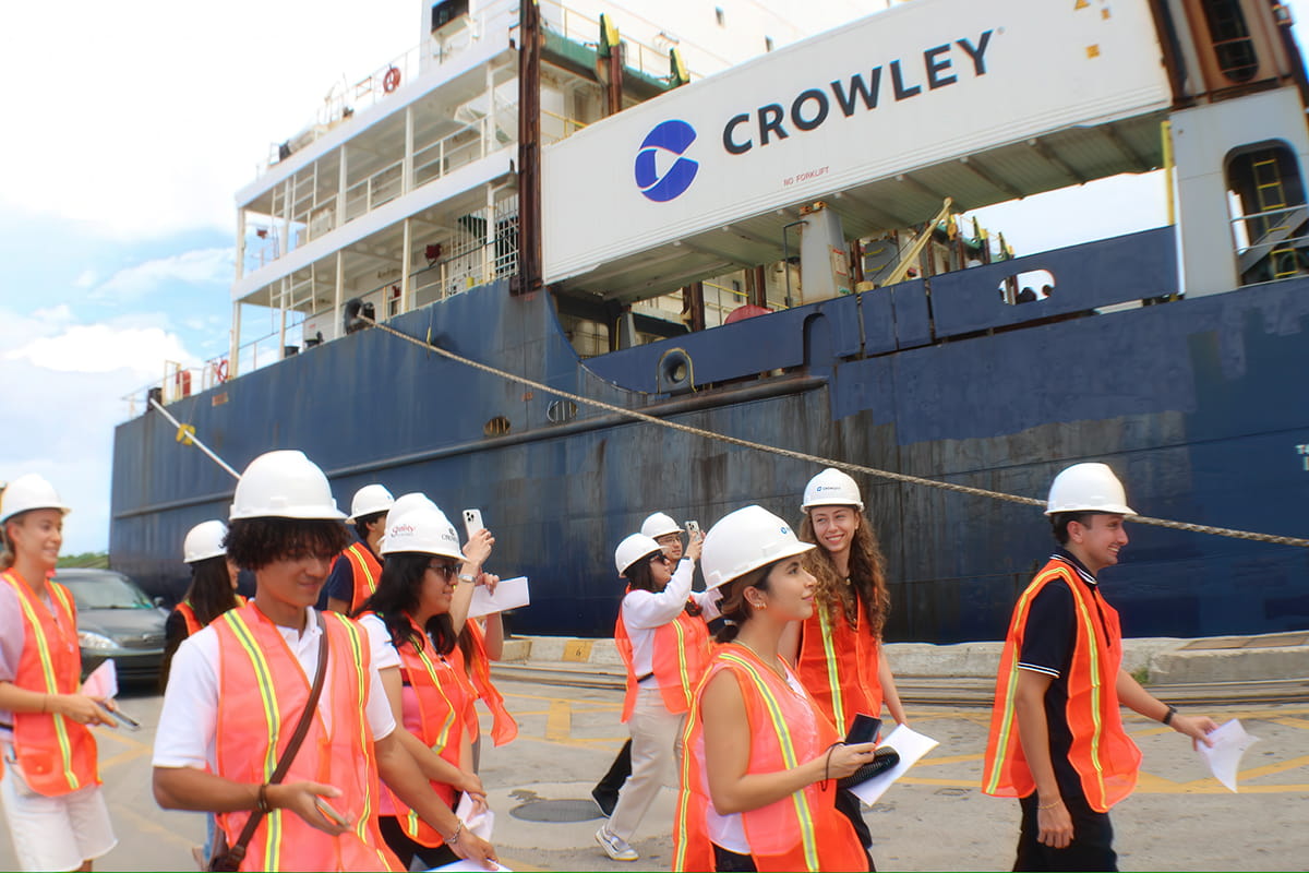 Students touring Port Everglades tanker terminal.