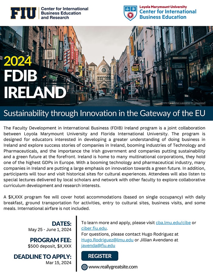 FDIB Ireland 2024: Sustainability through Innovation in the Gateway of the EU