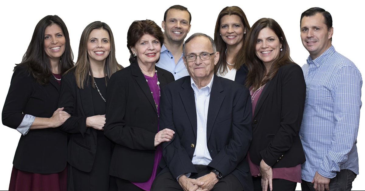 Alfredo Lardzibal Sr. and wife Cirabel (front center), Alfredo Lardzibal (back center) and his five siblings.