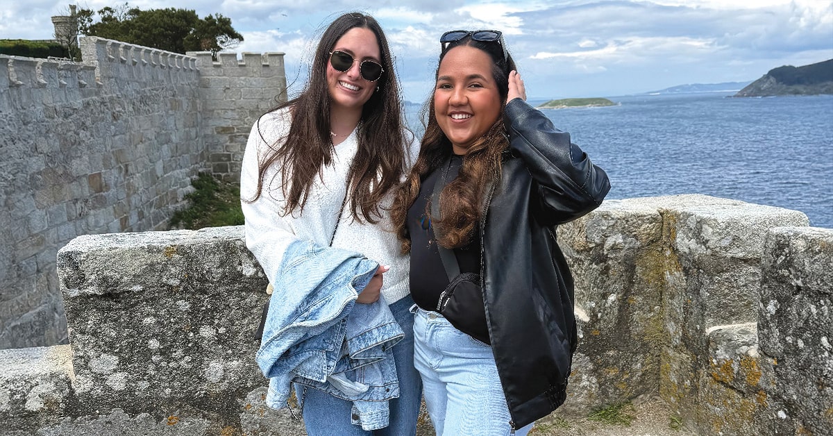 Nicole O'leary and Nicole Delgado in Baiona, Spain.