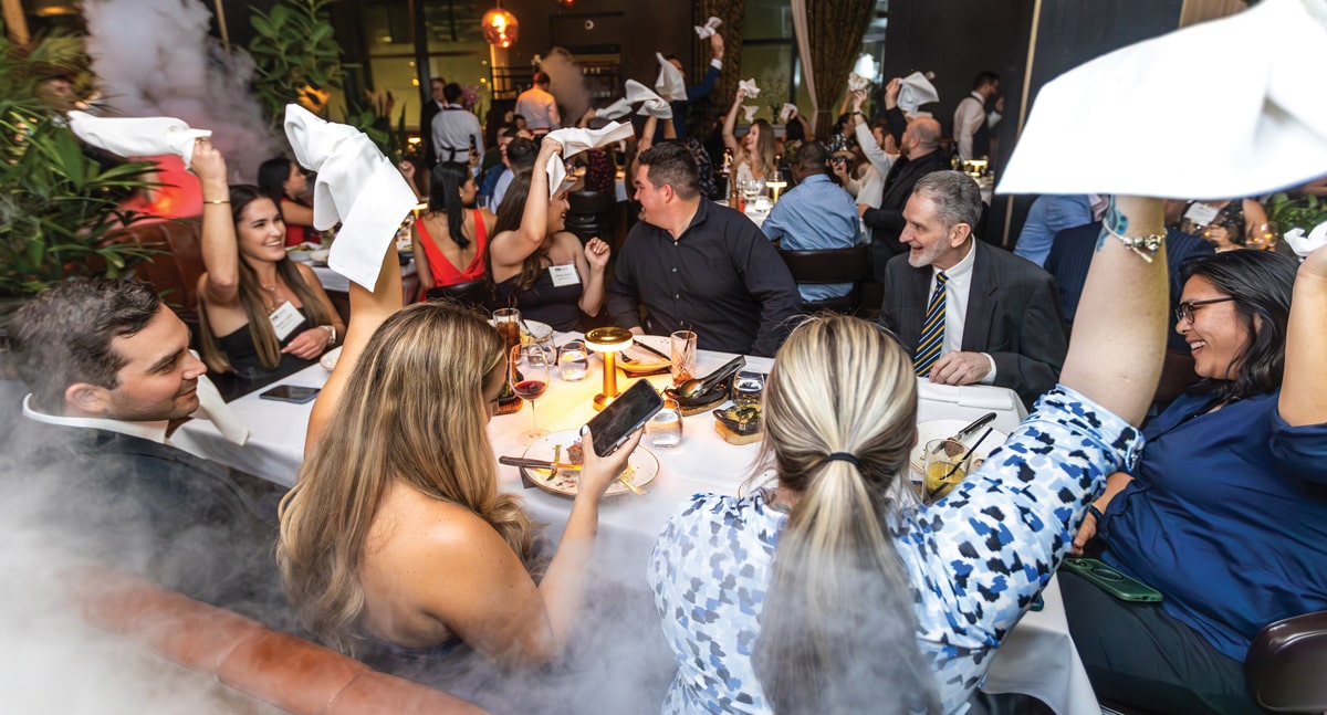 Spring 2025 Master of Science in Marketing graduates at their graduation dinner, held April 29, 2025, at Nusr-Et Steakhouse Miami.