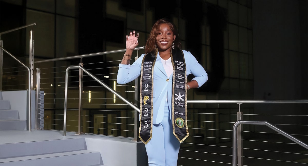 Zhanea Hendry after the summer commencement ceremony, held August 6, 2025.