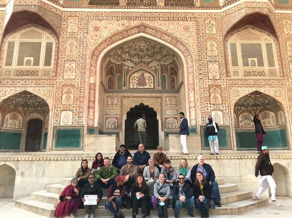 In front of Amber Fort in Jaipur.