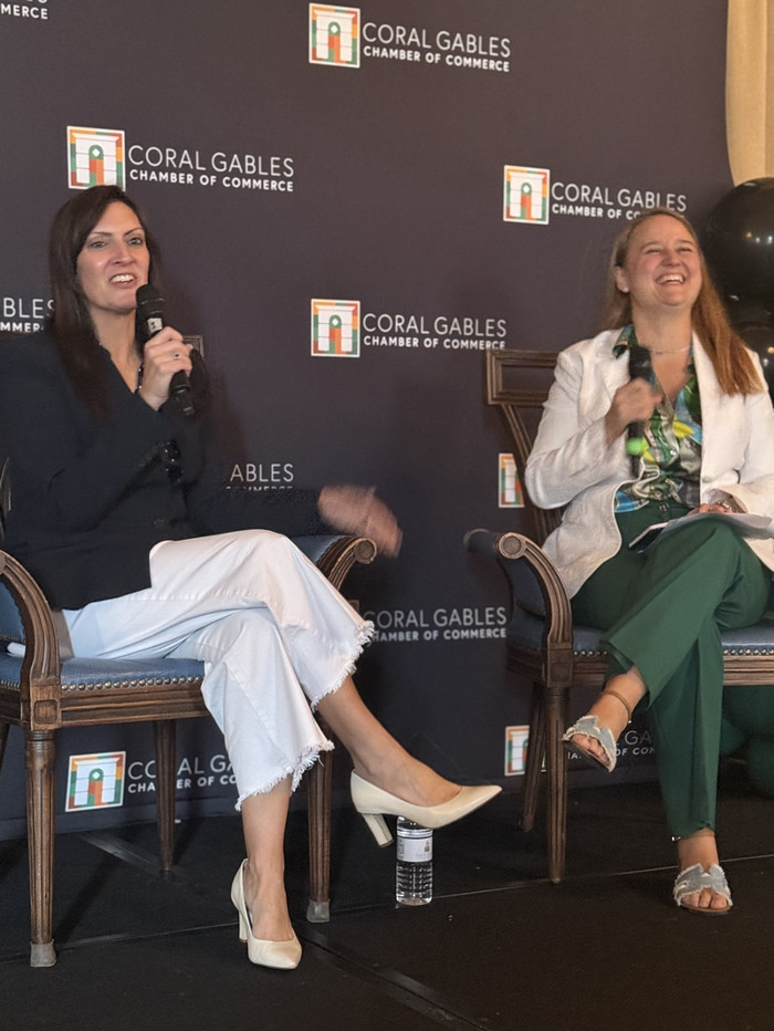 Jeanette M. Nunez, President of Florida International University, and Maria D. Garcia, chair of the Coral Gables Chamber of Commerce. 