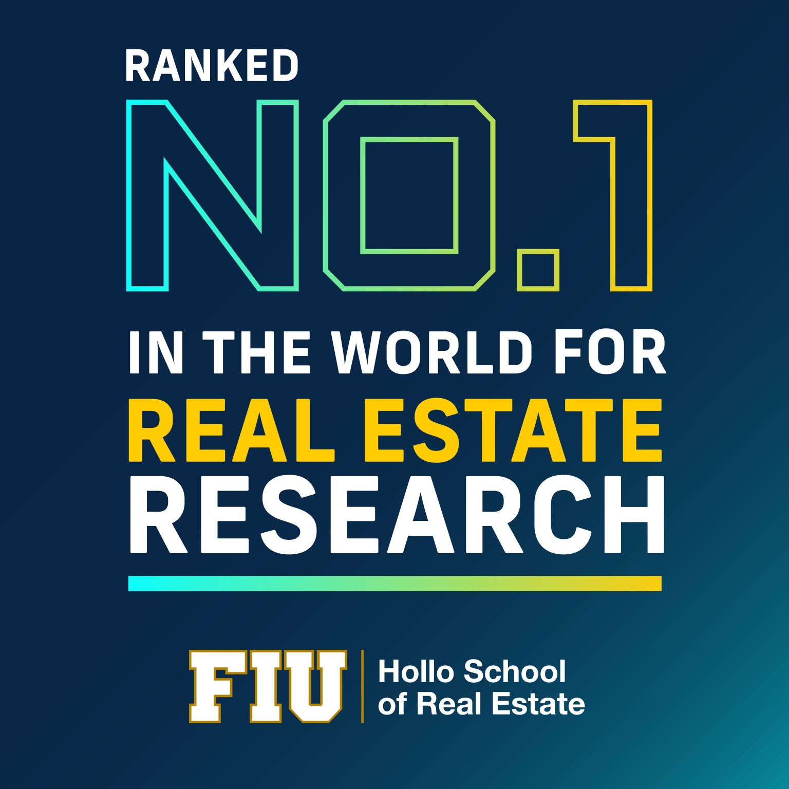 FIU Business has been ranked No.1 globally for real estate research productivity by the Journal of Real Estate Literature.