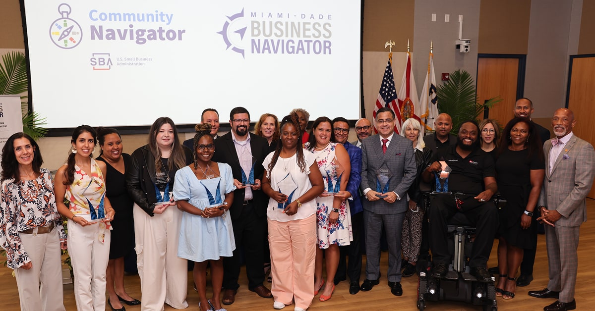 Small business entrepreneurs recognized for their success with a special award.
