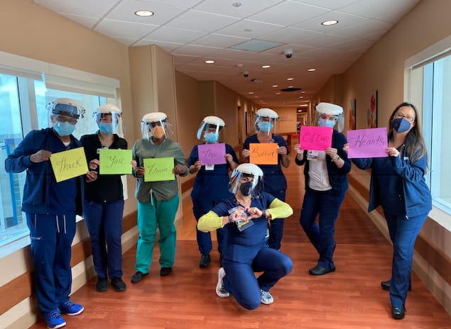 Memorial Healthcare nurses thanked FIU Business and Huike Group for donations of protective equipment. Thanks!